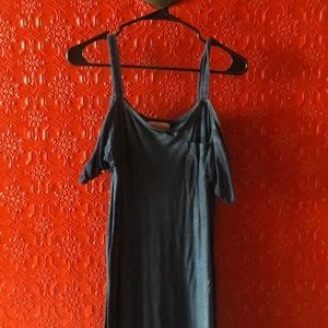 Navy maxi cold shoulder dress